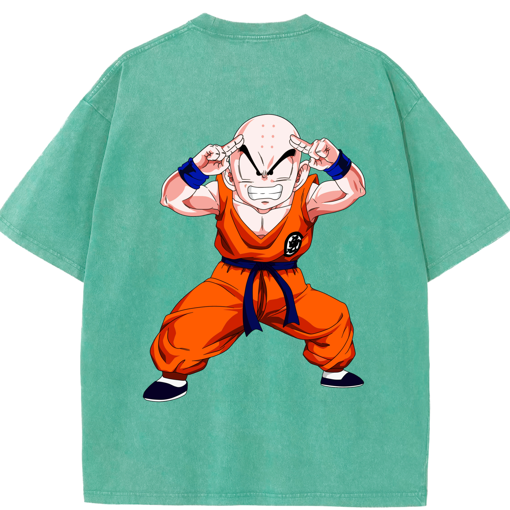 （画像用） ドラゴンボール クリリン DRAGON BALL krillin 綿100% ヴィンテージ風 半袖Tシャツ（背面プリント）